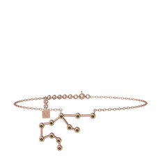 Aquarius Halhal - Peridot 14 ayar rose altın bilezik (20 cm gümüş rolo zincir) #1r8k7gg