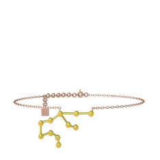 Sitrin 8 ayar altın bilezik (20 cm rose altın rolo zincir)