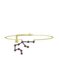 Aquarius Halhal - Garnet 925 ayar siyah rodyum kaplama gümüş bilezik (20 cm altın rolo zincir) #94id2a