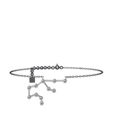 Aquarius Halhal - Swarovski 8 ayar beyaz altın bilezik (20 cm gümüş rolo zincir) #m279pw