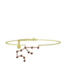 Aquarius Halhal - Siyah zirkon 18 ayar rose altın bilezik (20 cm altın rolo zincir) #s3i6sr