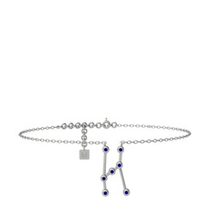 Lab safir 8 ayar beyaz altın bilezik (20 cm beyaz altın rolo zincir)
