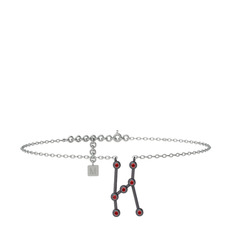 Garnet 925 ayar siyah rodyum kaplama gümüş bilezik (20 cm beyaz altın rolo zincir)