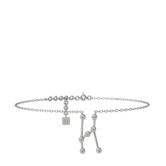 Swarovski 18 ayar beyaz altın bilezik (20 cm beyaz altın rolo zincir)