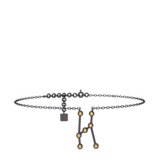 Sitrin 925 ayar siyah rodyum kaplama gümüş bilezik (20 cm gümüş rolo zincir)