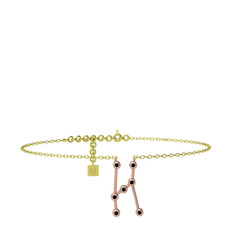 Orion Halhal - Siyah zirkon 8 ayar rose altın bilezik (20 cm altın rolo zincir) #ji5go0