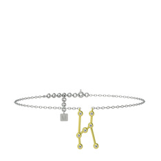 Orion Halhal - Swarovski 18 ayar altın bilezik (20 cm beyaz altın rolo zincir) #ws225m