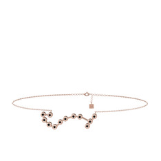 Scorpio Halhal - Siyah zirkon 18 ayar rose altın bilezik (20 cm rose altın rolo zincir) #11gi1k2