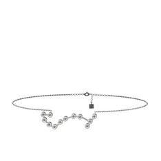 Scorpio Halhal - Pırlanta 8 ayar beyaz altın bilezik (0.132 karat, 20 cm gümüş rolo zincir) #19511qu
