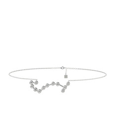 Swarovski 14 ayar beyaz altın bilezik (20 cm beyaz altın rolo zincir)