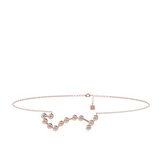 Swarovski 925 ayar rose altın kaplama gümüş bilezik (20 cm rose altın rolo zincir)