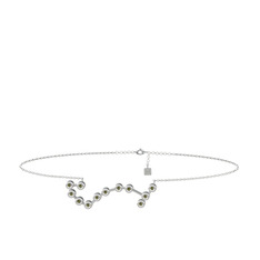 Scorpio Halhal - Peridot 14 ayar beyaz altın bilezik (20 cm gümüş rolo zincir) #1rbvh8g
