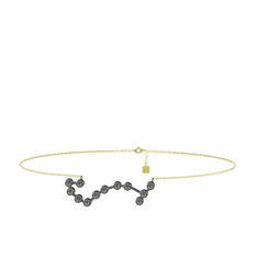 Scorpio Halhal - Peridot 925 ayar siyah rodyum kaplama gümüş bilezik (20 cm altın rolo zincir) #1sj3h6r