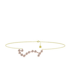 Scorpio Halhal - Pırlanta 925 ayar rose altın kaplama gümüş bilezik (0.132 karat, 20 cm altın rolo zincir) #ngss9s