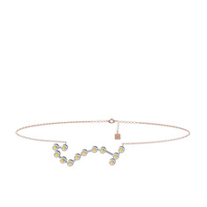 Scorpio Halhal - Sitrin 18 ayar beyaz altın bilezik (20 cm gümüş rolo zincir) #rvyqh6