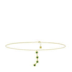 Aries Halhal - Yeşil kuvars 14 ayar altın bilezik (20 cm altın rolo zincir) #1587atn