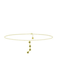 Aries Halhal - Peridot 925 ayar altın kaplama gümüş bilezik (20 cm altın rolo zincir) #1bospfa