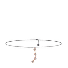 Aries Halhal - Swarovski 18 ayar rose altın bilezik (20 cm gümüş rolo zincir) #1cie01x