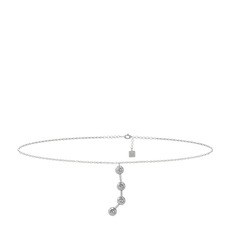 Aries Halhal - Swarovski 14 ayar beyaz altın bilezik (20 cm beyaz altın rolo zincir) #1givtya