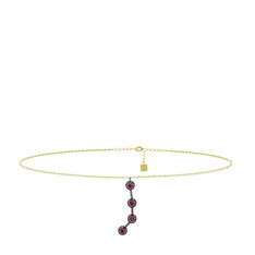 Aries Halhal - Garnet 925 ayar siyah rodyum kaplama gümüş bilezik (20 cm gümüş rolo zincir) #1i0kc91