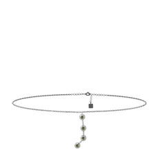 Peridot 925 ayar gümüş bilezik (20 cm gümüş rolo zincir)