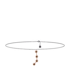 Aries Halhal - Dumanlı kuvars 18 ayar rose altın bilezik (20 cm gümüş rolo zincir) #1l3vhep