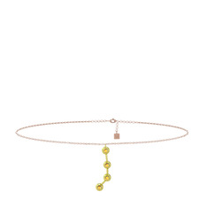 Aries Halhal - Sitrin 8 ayar altın bilezik (20 cm rose altın rolo zincir) #1rikm2j