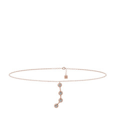 Aries Halhal - Swarovski 18 ayar rose altın bilezik (20 cm rose altın rolo zincir) #1s369zv