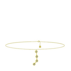 Aries Halhal - Swarovski 18 ayar altın bilezik (20 cm gümüş rolo zincir) #1sh314o
