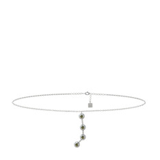 Peridot 18 ayar beyaz altın bilezik (20 cm beyaz altın rolo zincir)