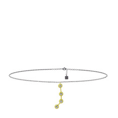 Swarovski 14 ayar altın bilezik (20 cm gümüş rolo zincir)