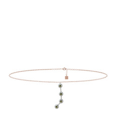 Peridot 925 ayar gümüş bilezik (20 cm rose altın rolo zincir)