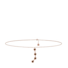 Aries Halhal - Dumanlı kuvars 925 ayar rose altın kaplama gümüş bilezik (20 cm gümüş rolo zincir) #bnbum9