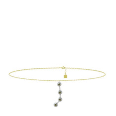Aries Halhal - Peridot 14 ayar beyaz altın bilezik (20 cm altın rolo zincir) #j1o0gz