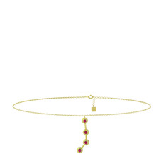Rodolit garnet 8 ayar altın bilezik (20 cm gümüş rolo zincir)