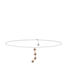 Peridot 14 ayar rose altın bilezik (20 cm beyaz altın rolo zincir)