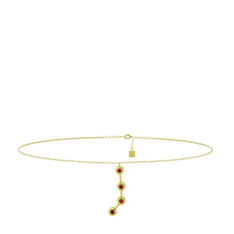 Aries Halhal - Garnet 8 ayar altın bilezik (20 cm altın rolo zincir) #r62bta