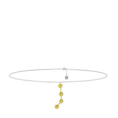 Aries Halhal - Sitrin 18 ayar altın bilezik (20 cm beyaz altın rolo zincir) #rxvil0