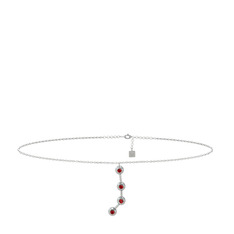 Garnet 925 ayar gümüş bilezik (20 cm beyaz altın rolo zincir)