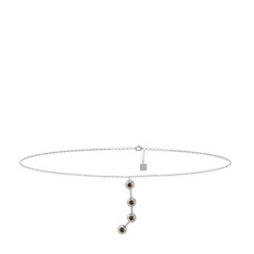 Aries Halhal - Dumanlı kuvars 925 ayar gümüş bilezik (20 cm gümüş rolo zincir) #ux7918