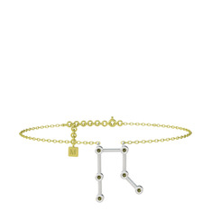 Gemini Halhal - Peridot 14 ayar beyaz altın bilezik (20 cm altın rolo zincir) #17lmozk
