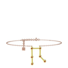 Garnet 18 ayar altın bilezik (20 cm gümüş rolo zincir)