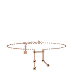 Gemini Halhal - Dumanlı kuvars 925 ayar rose altın kaplama gümüş bilezik (20 cm gümüş rolo zincir) #1eda0qu