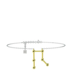 Gemini Halhal - Peridot 18 ayar altın bilezik (20 cm beyaz altın rolo zincir) #1o463ed