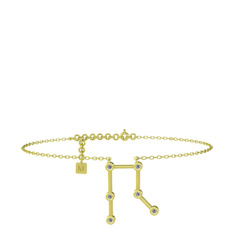 Gemini Halhal - Pırlanta 925 ayar altın kaplama gümüş bilezik (0.066 karat, 20 cm gümüş rolo zincir) #1r8yyiv