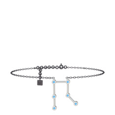 Gemini Halhal - Akuamarin 925 ayar gümüş bilezik (20 cm gümüş rolo zincir) #1x9ueh5