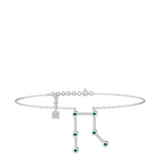 Gemini Halhal - Yeşil kuvars 18 ayar beyaz altın bilezik (20 cm beyaz altın rolo zincir) #2acu57