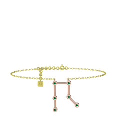 Gemini Halhal - Yeşil kuvars 14 ayar rose altın bilezik (20 cm altın rolo zincir) #gyorxs