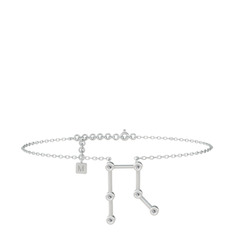 Gemini Halhal - Swarovski 18 ayar beyaz altın bilezik (20 cm beyaz altın rolo zincir) #j2xoxu