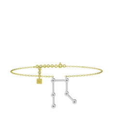 Gemini Halhal - Swarovski 14 ayar beyaz altın bilezik (20 cm altın rolo zincir) #nnbwqj